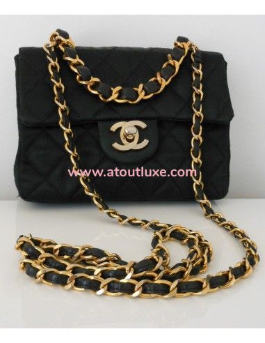 SAC CHANEL SATIN NOIR PM