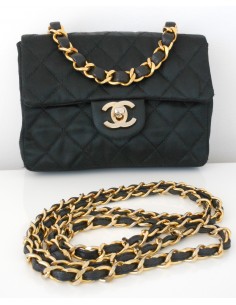 SAC CHANEL SATIN NOIR PM 2