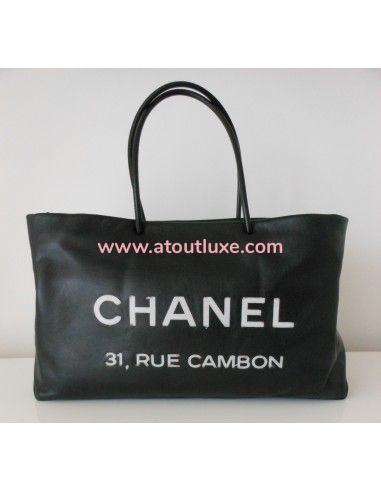 SAC CHANEL CABAS CUIR NOIR