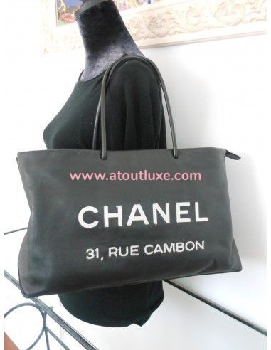 SAC CHANEL CABAS CUIR NOIR SAC CHANEL CABAS CUIR NOIR