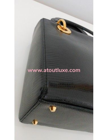 SAC LADY DIOR LEZARD NOIR  SAC LADY DIOR LEZARD NOIR