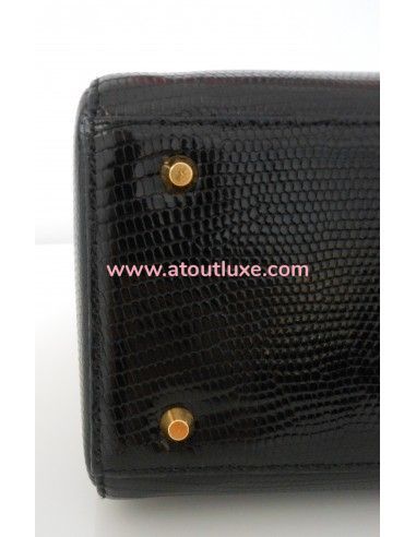 SAC LADY DIOR LEZARD NOIR  SAC LADY DIOR LEZARD NOIR