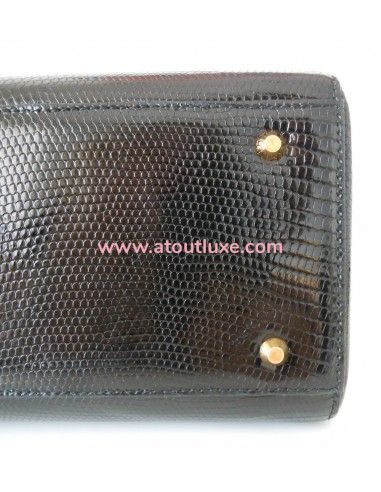 SAC LADY DIOR LEZARD NOIR  SAC LADY DIOR LEZARD NOIR