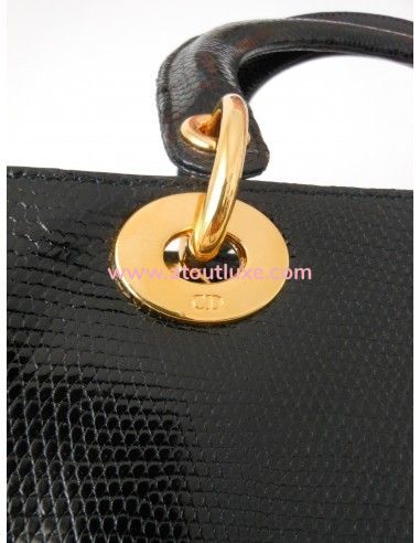 SAC LADY DIOR LEZARD NOIR  SAC LADY DIOR LEZARD NOIR