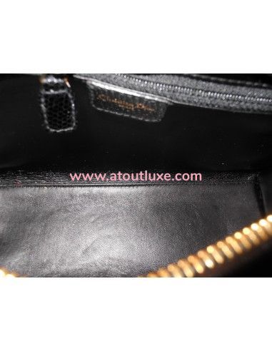 SAC LADY DIOR LEZARD NOIR  SAC LADY DIOR LEZARD NOIR