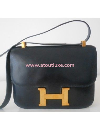 SAC HERMES CONSTANCE BLEU MARINE