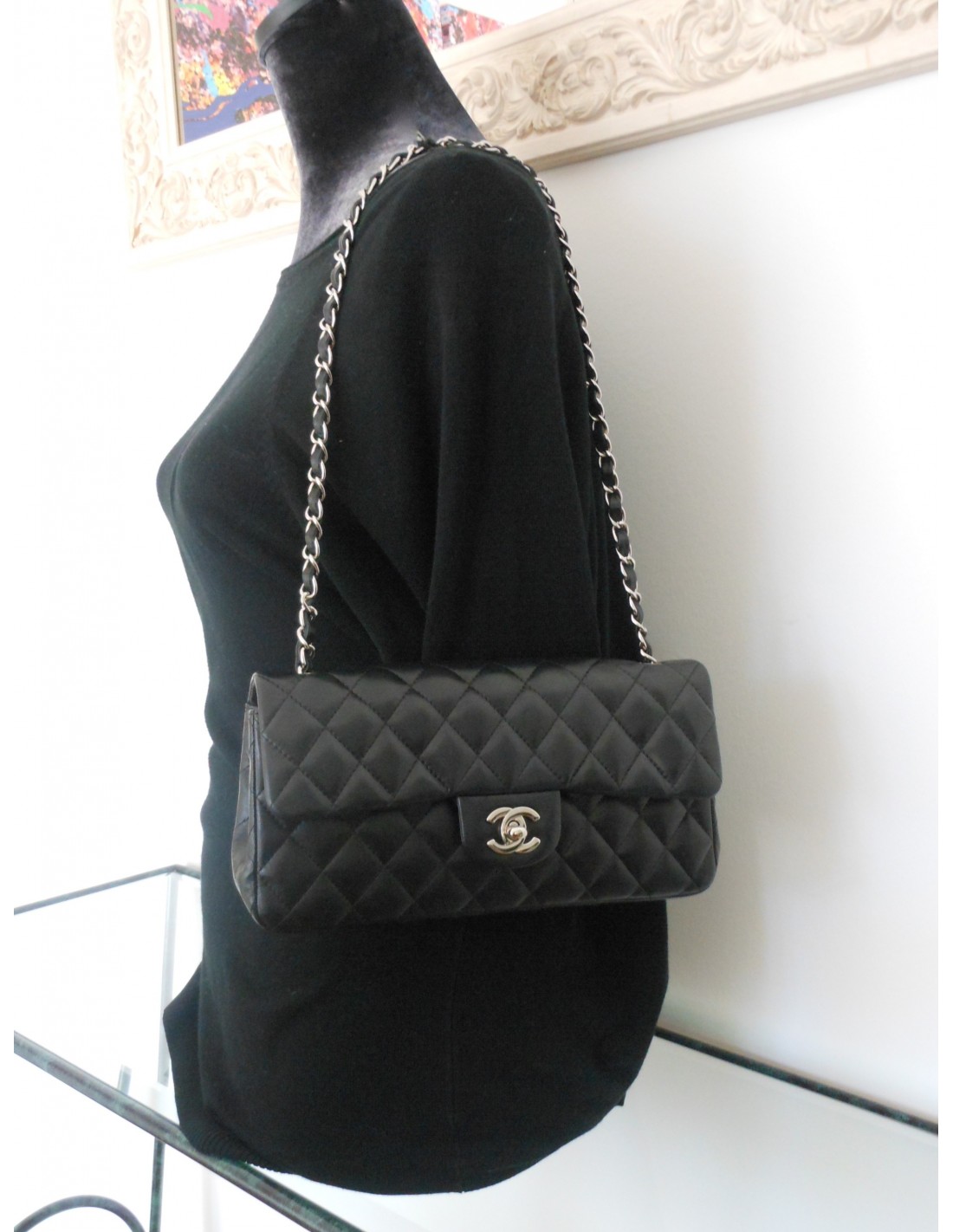 Sac chanel on sale cuir lisse