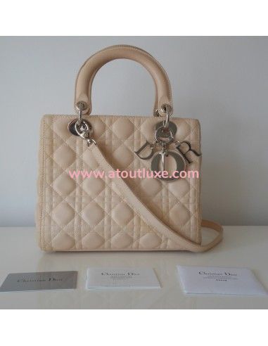 SAC LADY DIOR MEDIUM BEIGE