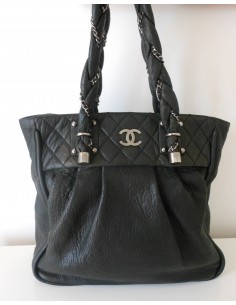 SAC CHANEL SHOPPING CUIR NOIR