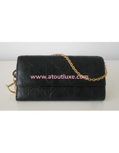 POCHETTE PORTE-FEUILLE LADY DIOR NOIR