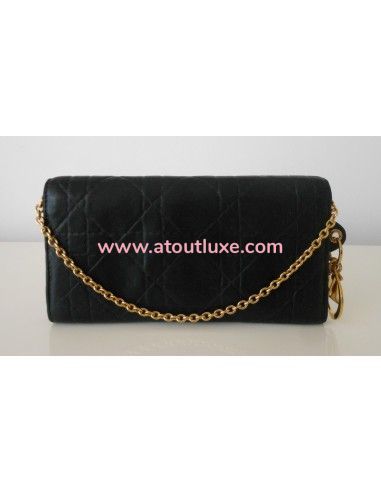 POCHETTE PORTE-FEUILLE LADY DIOR NOIR POCHETTE PORTE-FEUILLE LADY DIOR NOIR