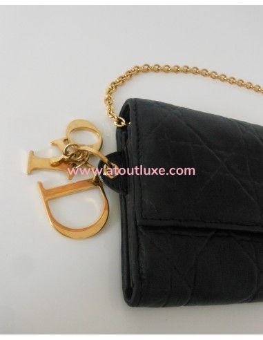 POCHETTE PORTE-FEUILLE LADY DIOR NOIR POCHETTE PORTE-FEUILLE LADY DIOR NOIR