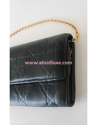 POCHETTE PORTE-FEUILLE LADY DIOR NOIR POCHETTE PORTE-FEUILLE LADY DIOR NOIR