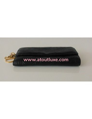 POCHETTE PORTE-FEUILLE LADY DIOR NOIR POCHETTE PORTE-FEUILLE LADY DIOR NOIR
