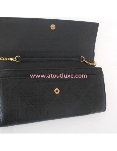 POCHETTE PORTE-FEUILLE LADY DIOR NOIR POCHETTE PORTE-FEUILLE LADY DIOR NOIR