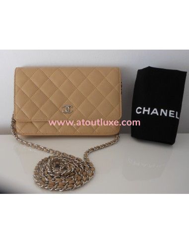 POCHETTE CHANEL WALLET ON CHAIN BEIGE