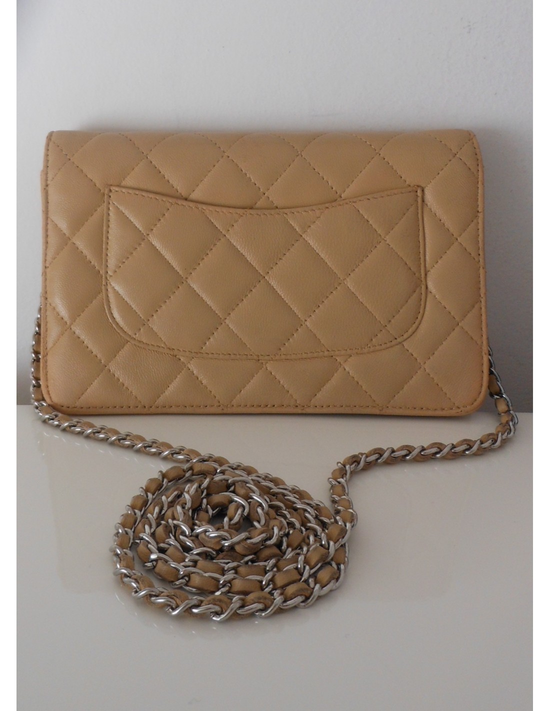 POCHETTE CHANEL WALLET ON CHAIN BEIGE