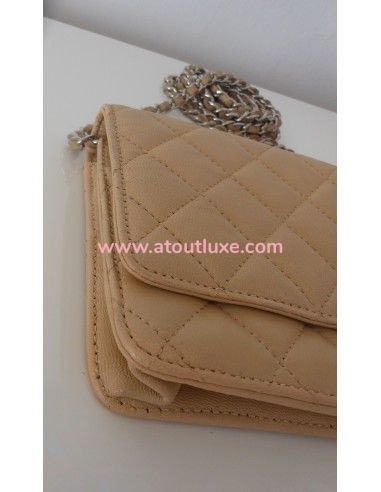 POCHETTE CHANEL WALLET ON CHAIN BEIGE POCHETTE CHANEL WALLET ON CHAIN BEIGE