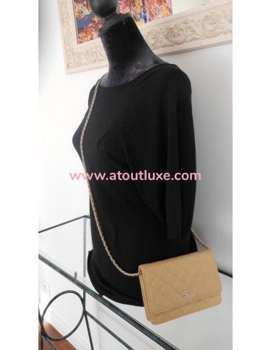 POCHETTE CHANEL WALLET ON CHAIN BEIGE POCHETTE CHANEL WALLET ON CHAIN BEIGE