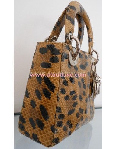 SAC MINI LADY DIOR VINTAGE PYTHON