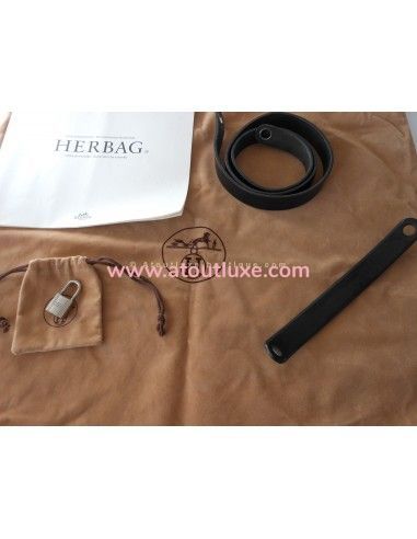 SAC HERMES HERBAG NOIR GRAND MODELE